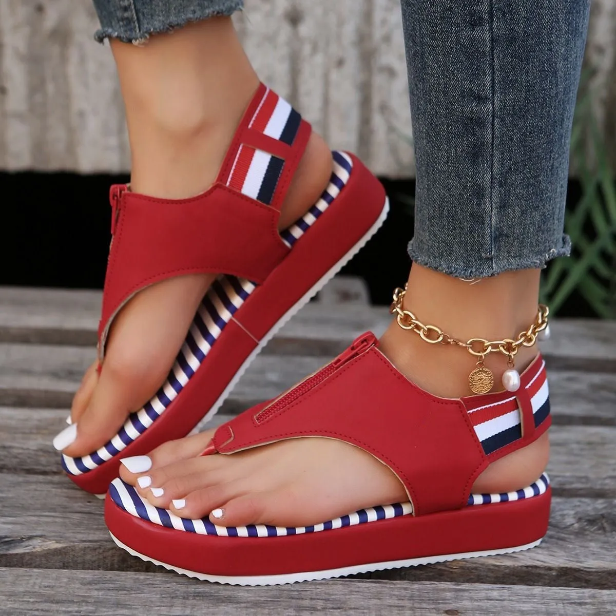 Ankle Straps Thick Sole Orthopedic Slippers