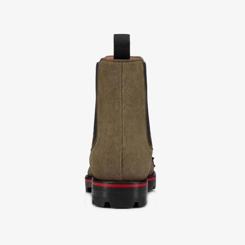 Brown Spiked Toe Calfskin Boot