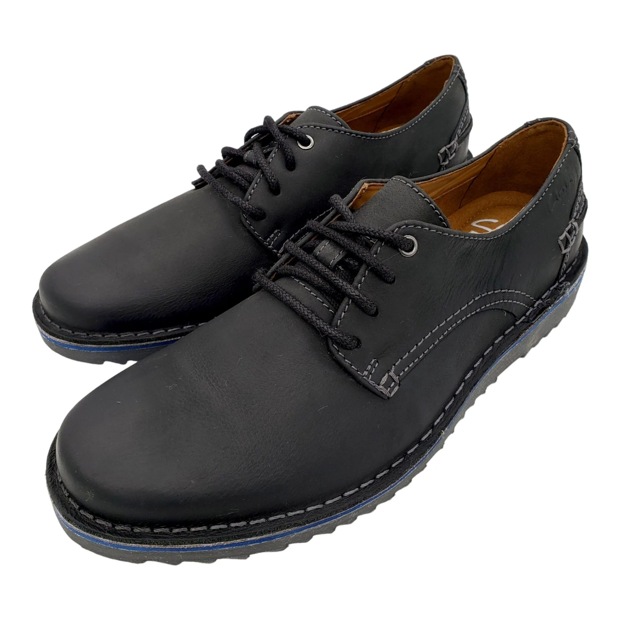 Clarks Black Leather Cushioned Shoes