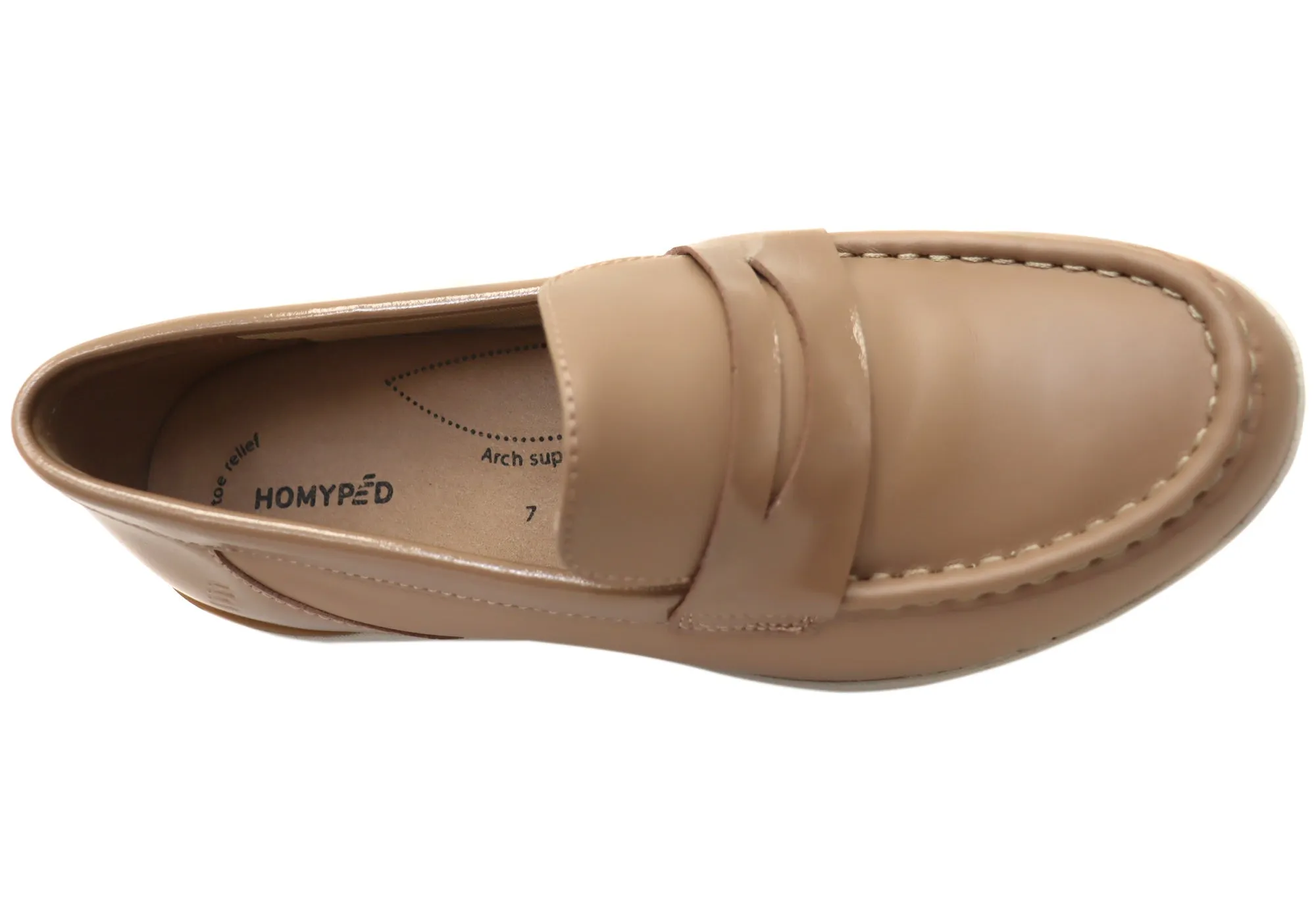 Homyped Glee Penny Loafer Womens Leather Comfortable Supportive Shoes