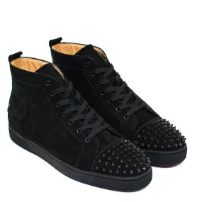 Lou Flat Suede Black Spikes