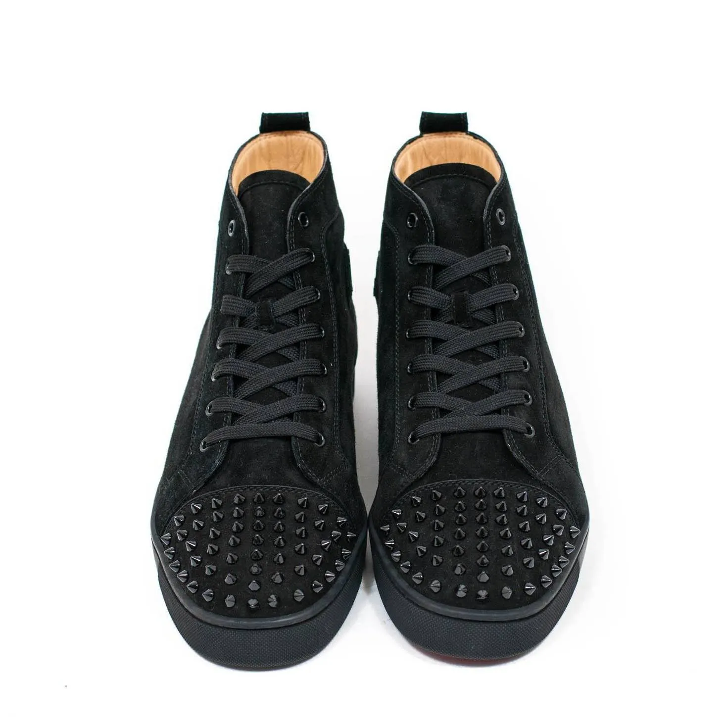 Lou Flat Suede Black Spikes