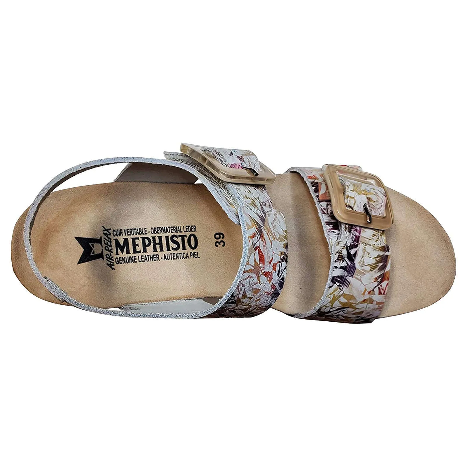 Mephisto Lissia Printed Leather Women's Wedge Sandals