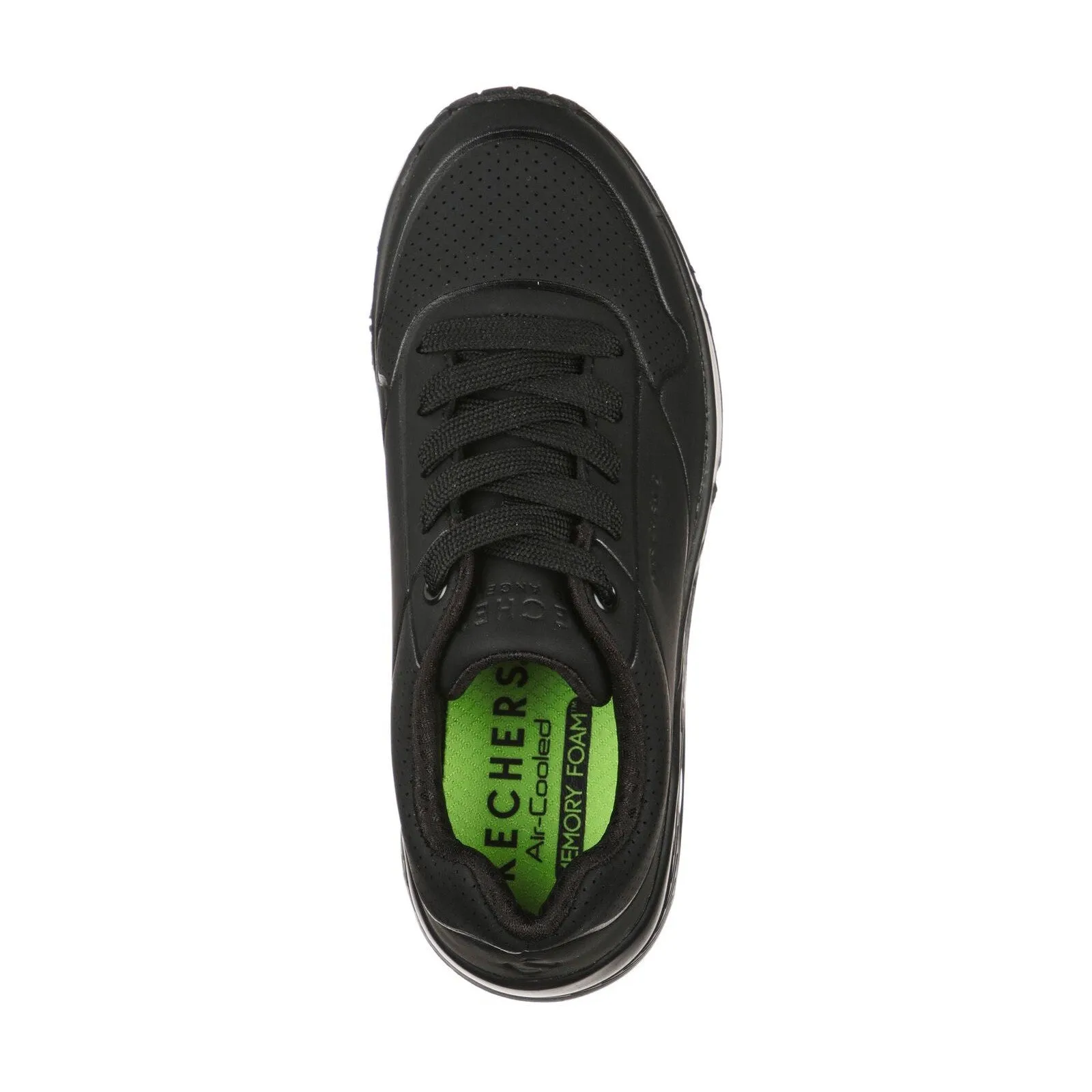 Skechers 403674L Uno Stand On Air Boys Black Textile Lace Up School Shoes