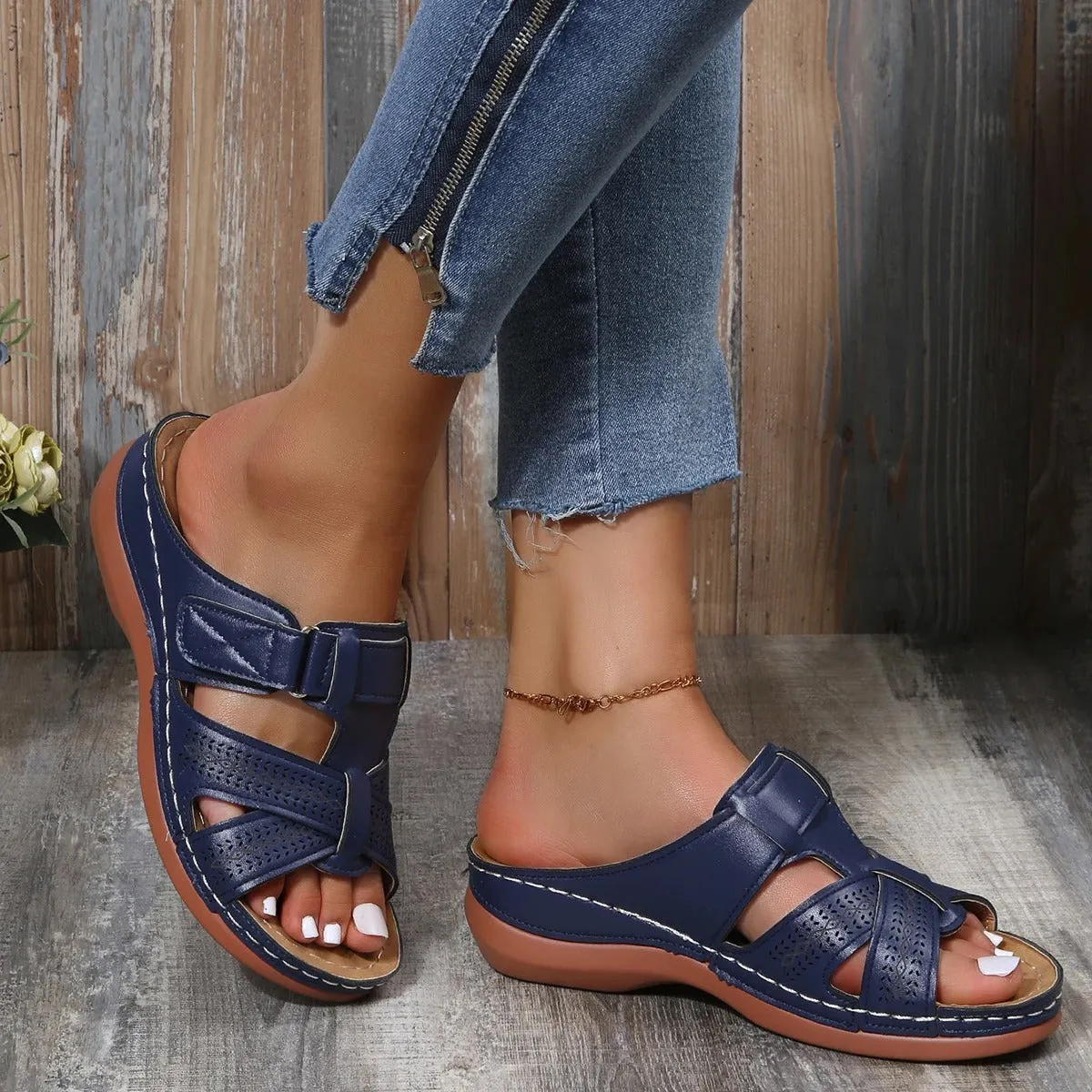 Sylis | Non-slip Orthopedic Leather Sandals