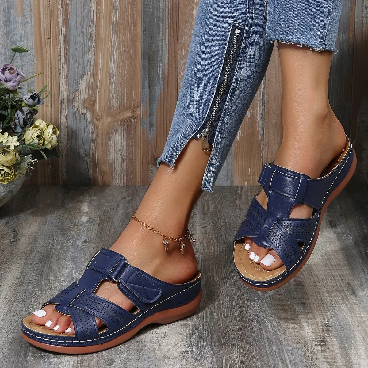 Sylis | Non-slip Orthopedic Leather Sandals
