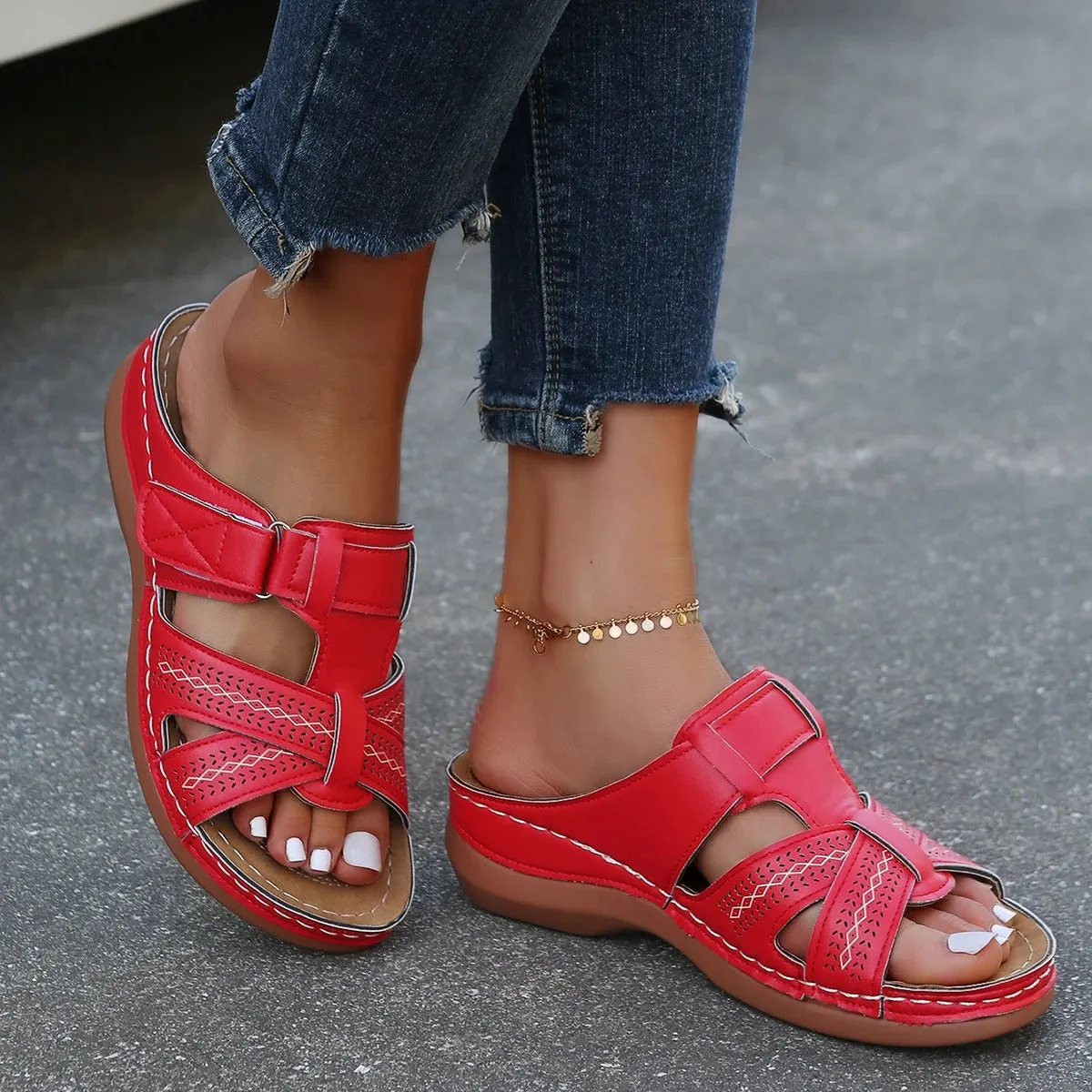 Sylis | Non-slip Orthopedic Leather Sandals