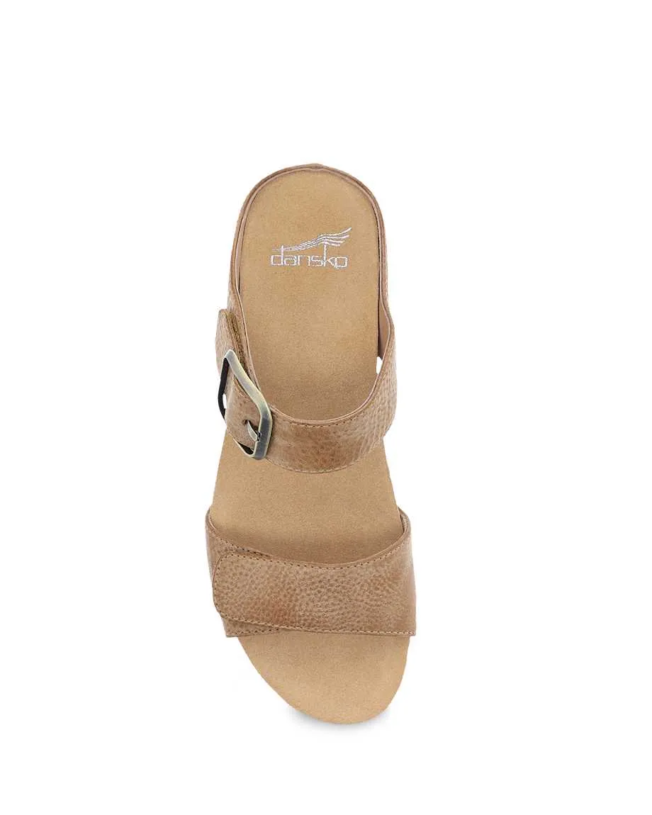 Tanya Burnished Adjustable Sandal in Tan