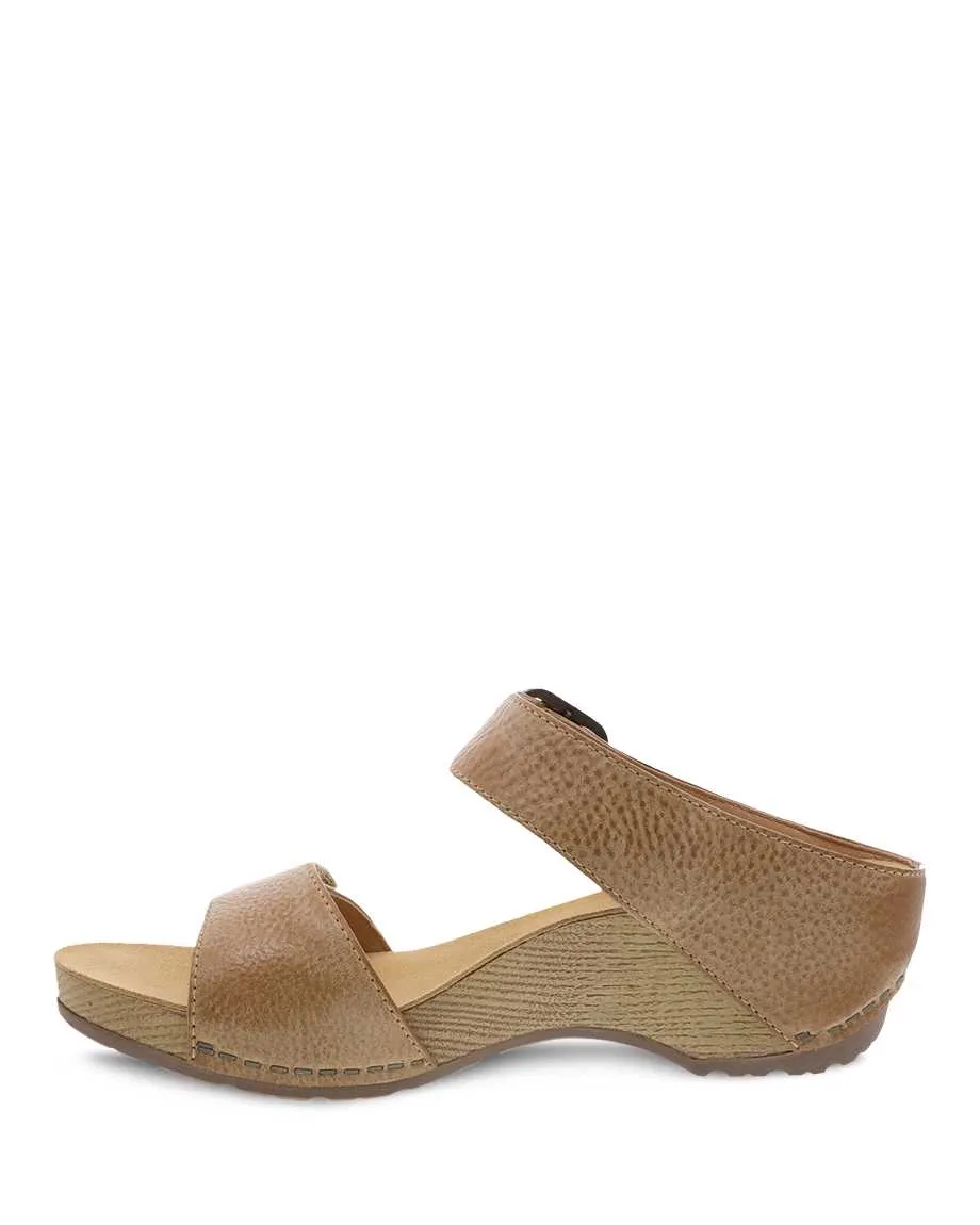Tanya Burnished Adjustable Sandal in Tan