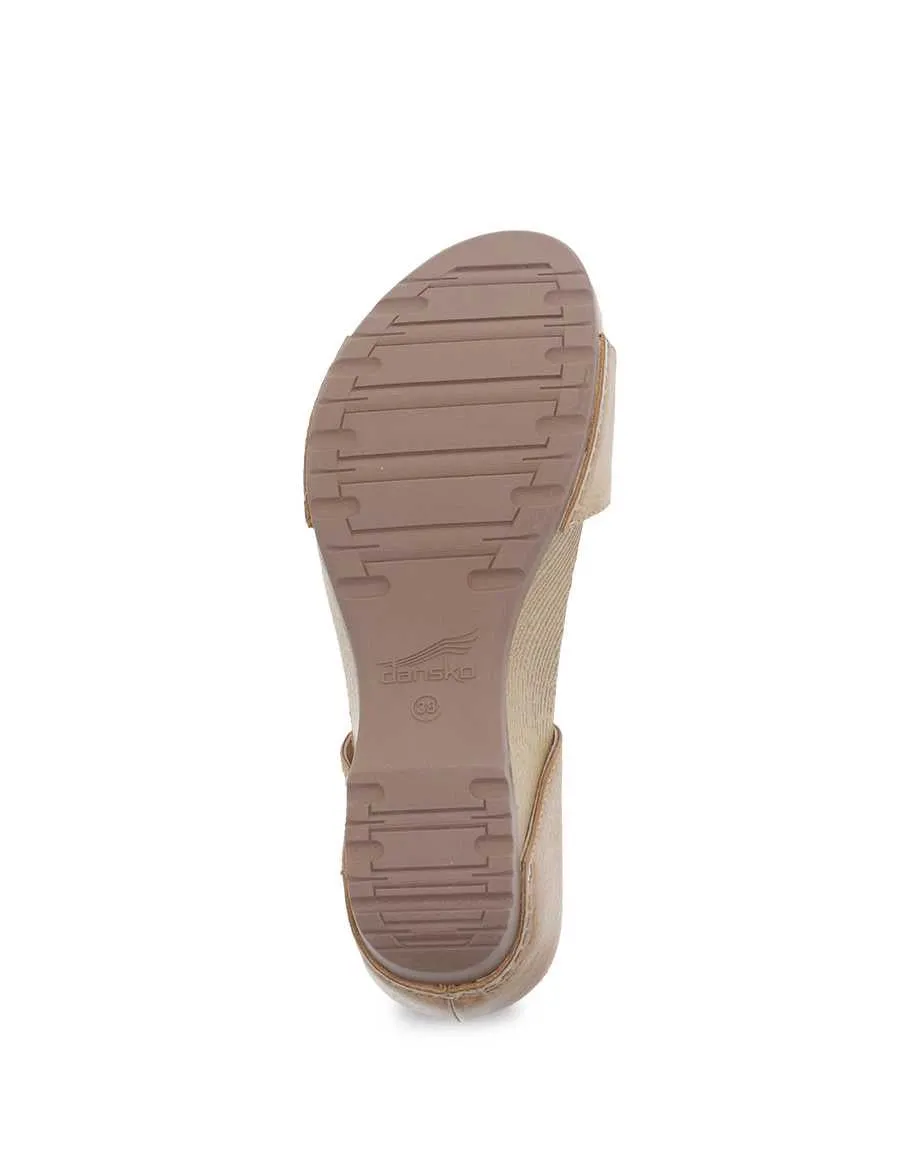 Tanya Burnished Adjustable Sandal in Tan